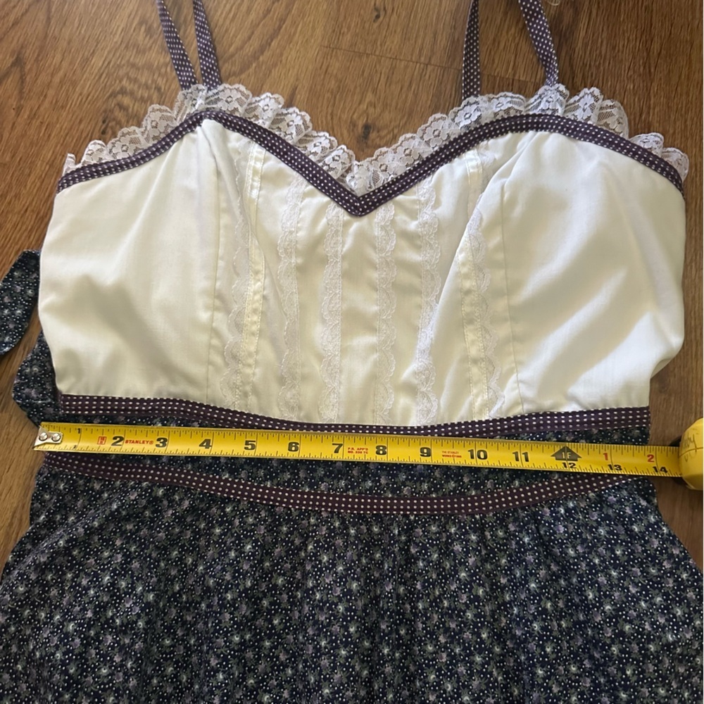Gunne Sax By Jessica Vintage Label prairie dress sleeveless cotton floral 11 - Picture 10 of 14